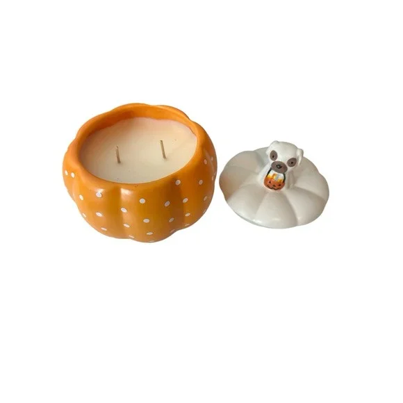 New Sand + Paws Dog Autumn Harvest Jack O'Lantern Pumpkin Candle 15 Oz Halloween - Picture 3 of 7